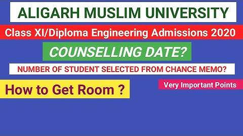 AMU Admissions 2020|Chance Memo| AMU Hostel|AMU Entrance Results 2020