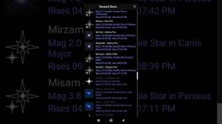 Named Stars In Celestron Skyportal App