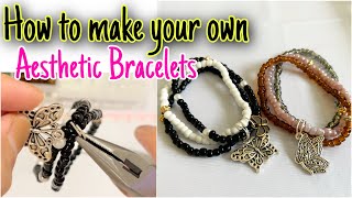 DIY Aesthetic Bead Bracelet || Cara membuat gelang manik aesthetic sendiri