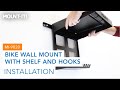 WheelsUp Series - Bike Wall Mount with Shelf and Hooks | MI-9020_BLK &amp; MI-9020_ORG (Installation)