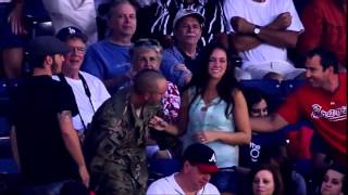 Soldier Suprises and Proposes to Girlfriend at Atlanta Braves Baseball Game