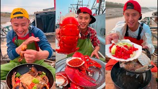 Spicy food - Fisherman eating delicious seafood boil! 渔民吃海鲜美食 🦑🦀🦐🦞🐟 太香了 VL09