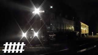 NJ Transit PL42AC at Sea Ave and GP40PH-2B 4216 stops at Bay Head Station in New Jersey