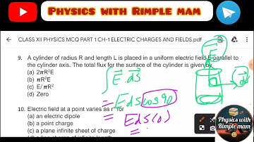 Class XII Physics MCQs part-1 of electrostatic ch-1 electric charge #pseb #cbse #rimple_mam #physics