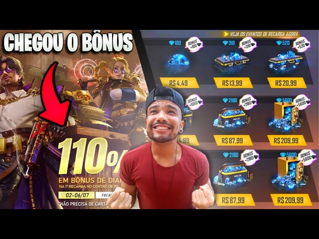 Free Fire: evento de recarga concede 110% de bônus em diamantes