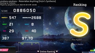 [osu! mania 7k] ☆7.78 Materalize Anything 97.70%