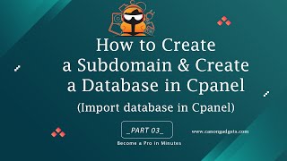 How to Create a Subdomain & Create a  Database in Cpanel (Connect to a Database Using PHP in Cpanel)