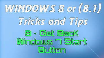Windows 8 or (8.1) Tricks and Tips - 9 - Get Back Windows 7 Start Button