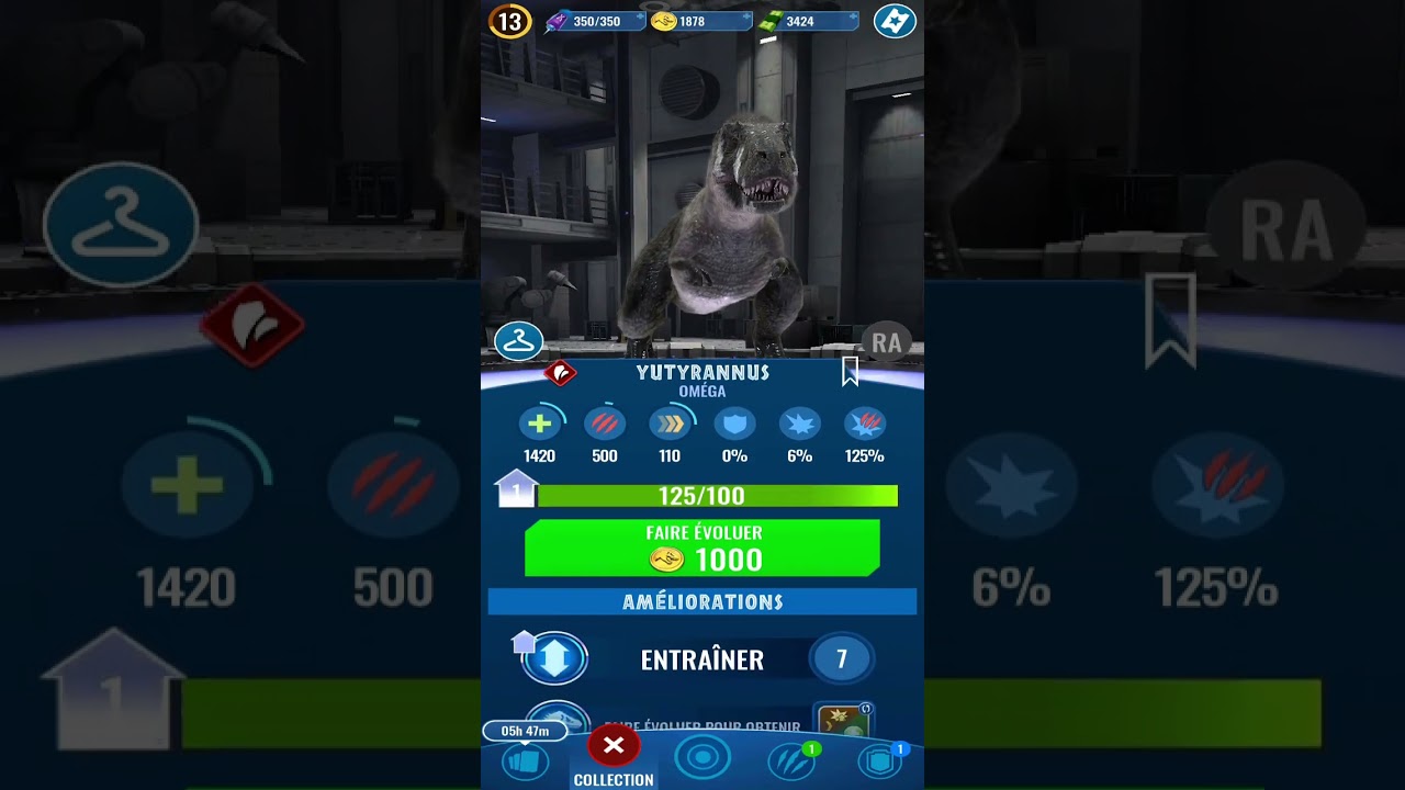 je débloque Yutyrannus dans jurassic world alive