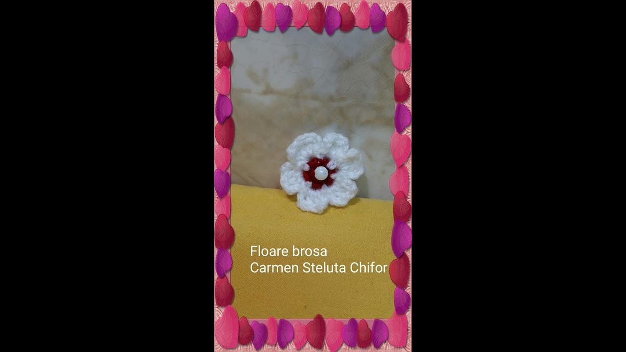 Crosetam floare brosa martisor