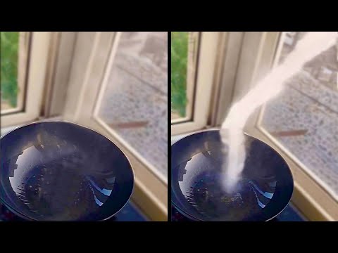 Tornado Suddenly Forms in Cooking Pan