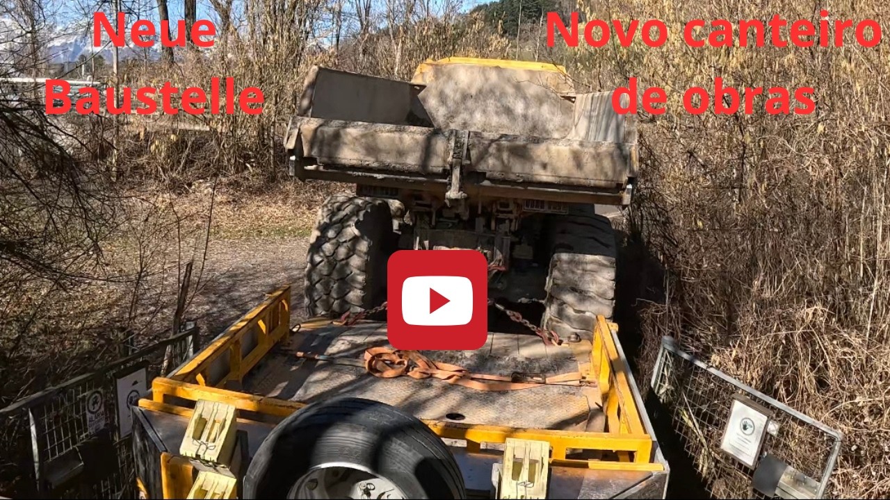 Transport für Autobahn, eine neue Baustelle(Transporte para a autoestrada, um novo canteiro de obras