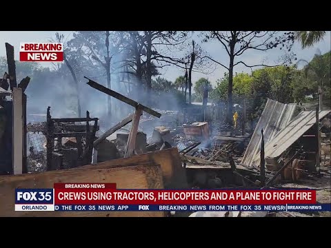 Persimmons Fire: Crews using tractors to contain Brevard County wildfire