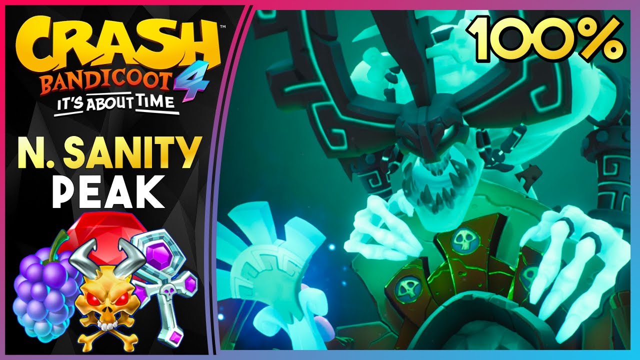 N. SANITY PEAK 100%! ALL GEMS! PLATINUM RELIC! N.VERTED! - Crash Bandicoot 4: It's About Time