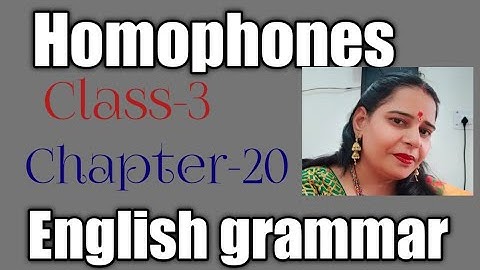 Class-3 Lesson-20 Homophones, Mittsure English grammar with complete exercise by Mukesh soni