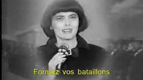 Mireille Mathieu singing La Marseillaise (with lyr...