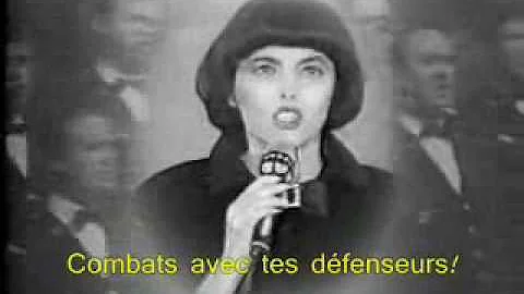 Mireille Mathieu singing La Marseillaise (with lyr...