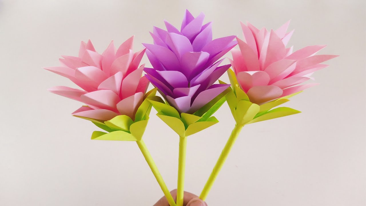 Tulip Flower Tulip Flower Paper How to make Tulip Flower Easy Craft Paper Flower YouTube