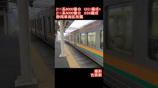 【JR東海】211系6000番台GG1編成+211系5000番台SS6編成　吉原駅到着