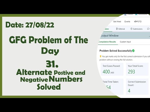 Alternate positive and negative numbers || GFG Daily Problem