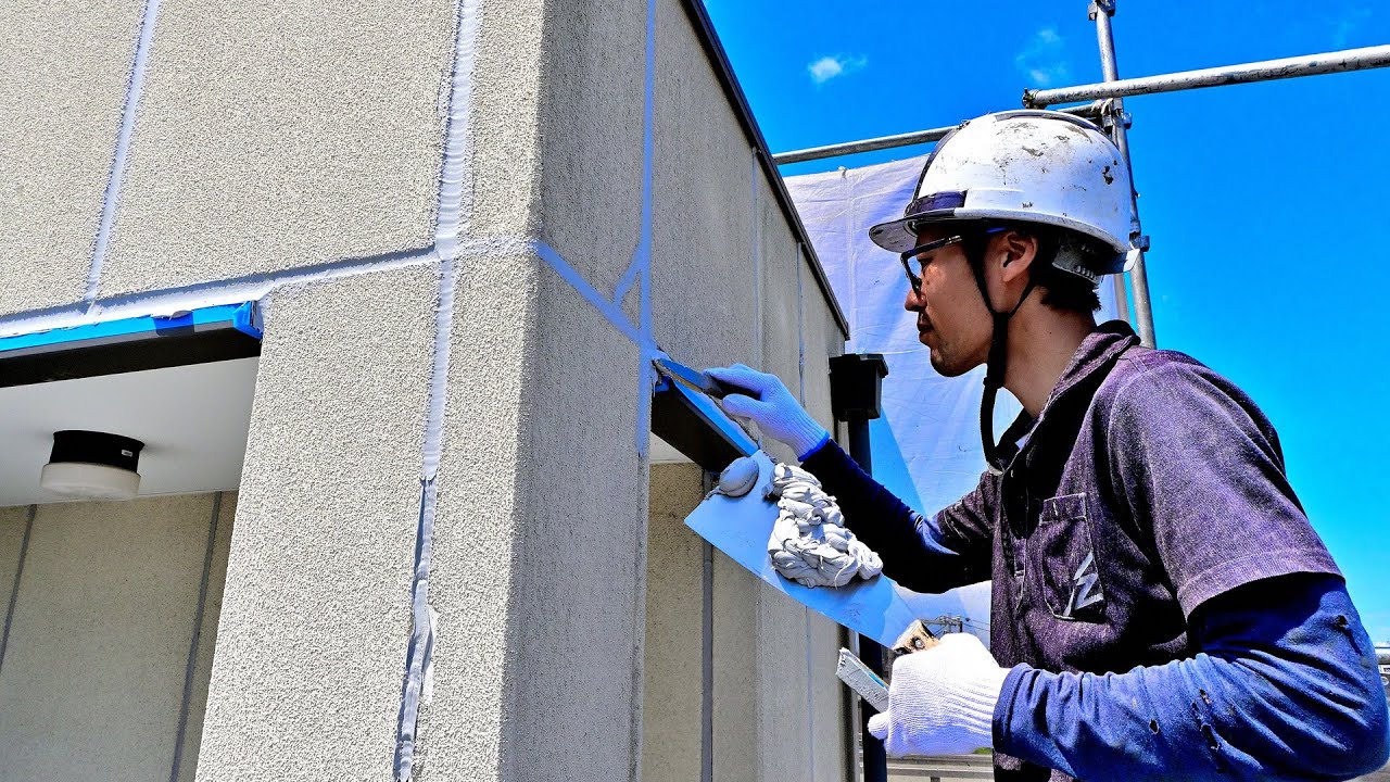 大阪市住吉区で雨漏りしているALC外壁のシーリング改修工事で窓周りは全て打ち替え‐ペイント一番