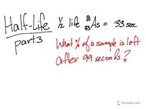 What is the formula for half-life in chemistry?
