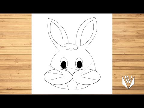 Как нарисовать Кролик лицоE шаг за шагом, Easy Draw | Скачать бесплатно раскраски