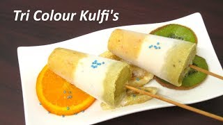 Tri Colour Kulfi Made From Orange, Banana And Kiwi Fruits | Indepentent Day Special