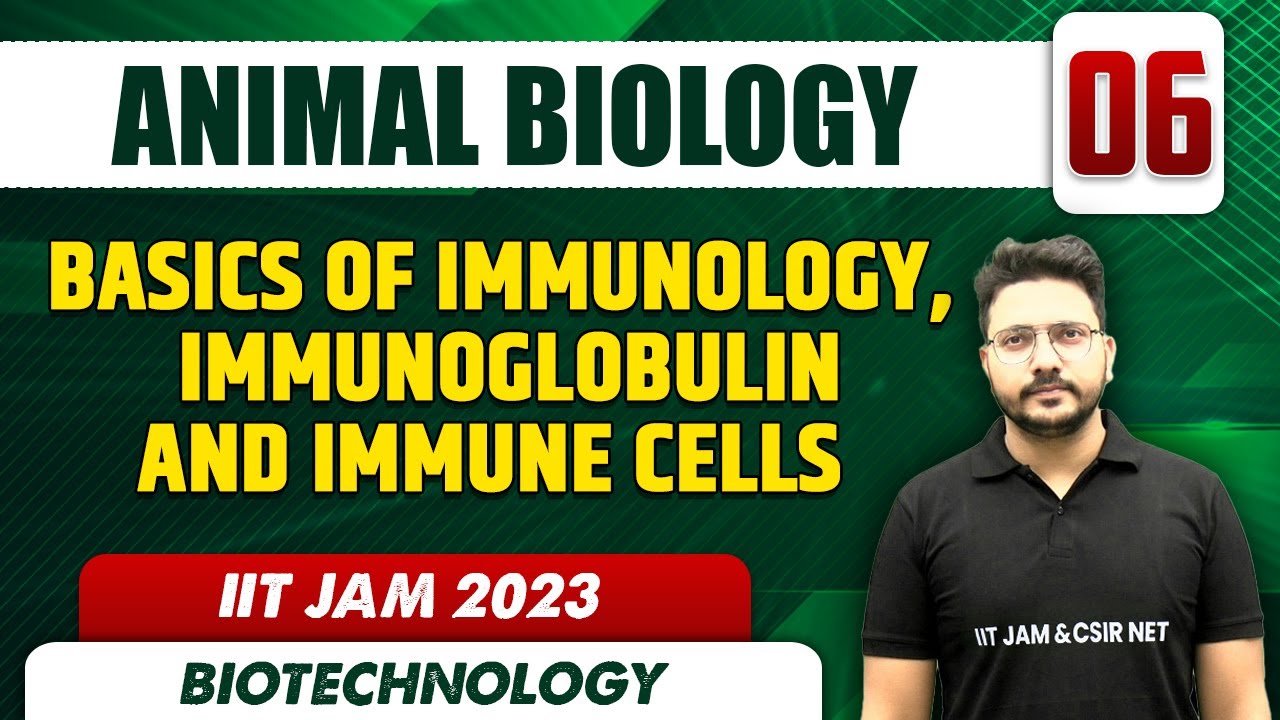 Basics of Immunology, Immunoglobulin and Immune cells l Animal Biology 06 l IIT JAM 2023