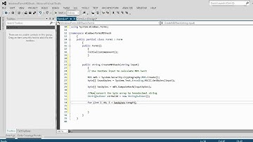 C# Tutorial 3: CSharp Create a md5 Hash Generator Text Coding tool (Beginners)