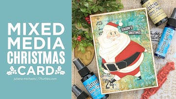 Mixed Media Christmas Card Background Tutorial—Shop Your Stash!