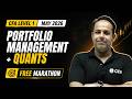 CFA Level 1 May 2026 FREE Marathon🔴 | Portfolio Management + Quants | CFA by PW 🎯