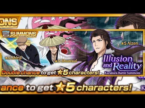 Bleach Brave Souls: Summons Aizen, Shinji e Shunsui REMAKE!!! Gameplay!!! - Omega Play