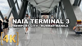 Walk from Newport City to NAIA Terminal 3 via Runway Manila | Airport Walking Tour | Philippines