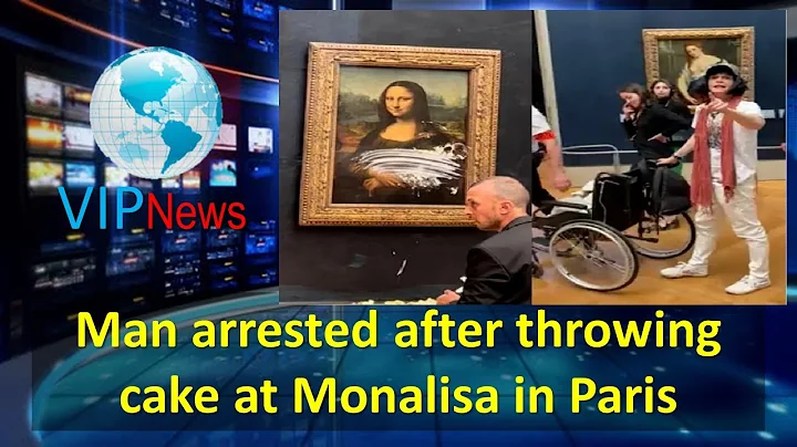 Man arrested after throwing cake at Monalisa