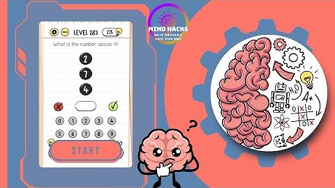 Brain Test: What is the number above 4? | Level 283