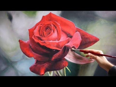 How to paint a rose  rose painting tutorial