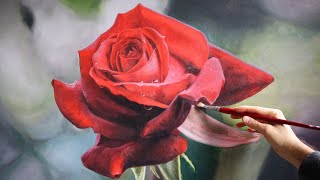 How to paint a rose  rose painting tutorial