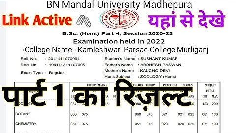 BNMU Part 1 Result 2022 BA BSC Part 1 Result Kab Tak Aaega BNMU How To Check BNMU BA Part 1 Result