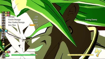 DBFZ: Broly 100% Damage Combo No Assist/Sparking 7 Meter (Gigantic Meteor Loops)