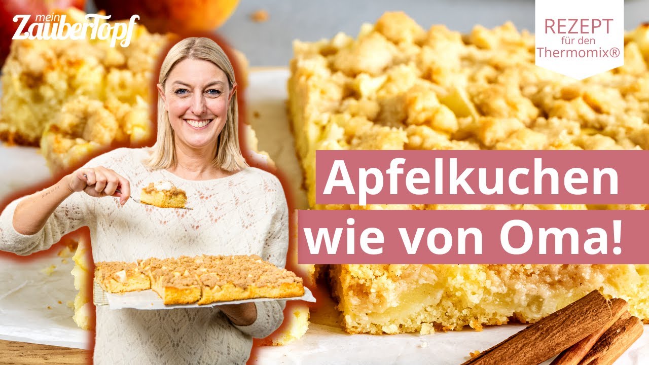 😍🍎 SUPEREINFACH: Saftiger Apfelkuchen vom Blech mit Streuseln | Thermomix® Rezepte