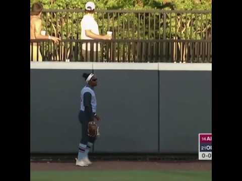 ALABAMA SOFTBALL GIRL JUMPS OVER HOME PLATE AND GETS TAGGED OUT AFTER HITTING A HOME RUN