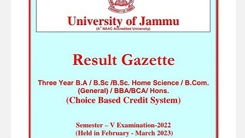 5th semester cbcs result out|| jammu University||jammu University latest news.