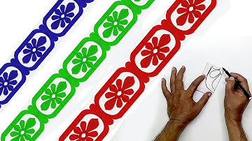 Paper cutting design border simple | Border design for Bulletin Board | কাগজের ফুল বানানো