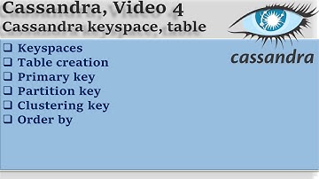 Cassandra series Video 4  Cassandra keyspace, table