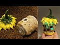 DIY Sunflower Fairy House Jar, works with Best Homemade Clay