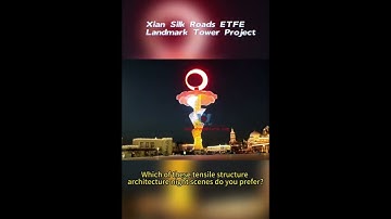 ETFE PTFE tensile structure project with ligting effect#tensile #architecture #building #roof #light