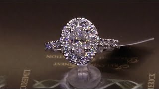 #84719 | T1.50ct | Oval Halo with Diamond Shoulders | Set in Platinum