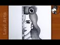 How to draw krishna half face  easy drawing for beginners  lavi arts  beautiful sketch
