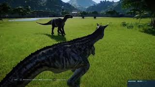 Jurassic World Evolution: Carnotaurus vs Iguanodon (Base Genome)